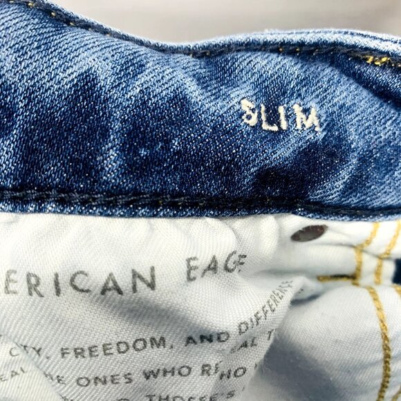 American Eagle Mens AirFlex + Slim Fit Jean Stretch Denim Med Wash 28x30 - Picture 9 of 13